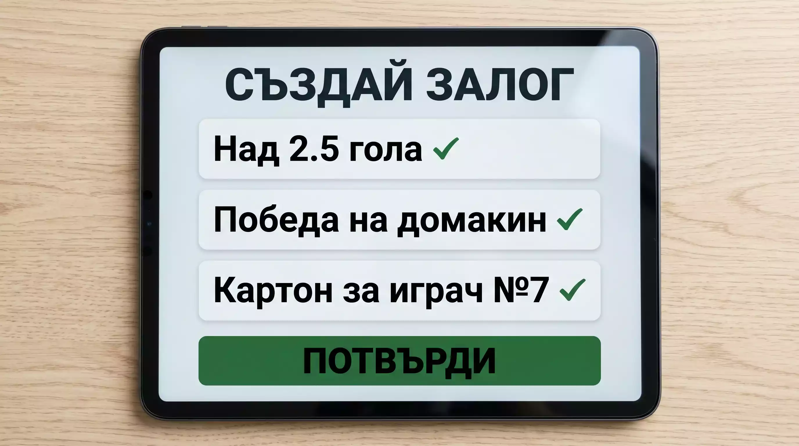 Интерфейс Bet Builder Създай Залог с няколко комбинирани пазара от един мач